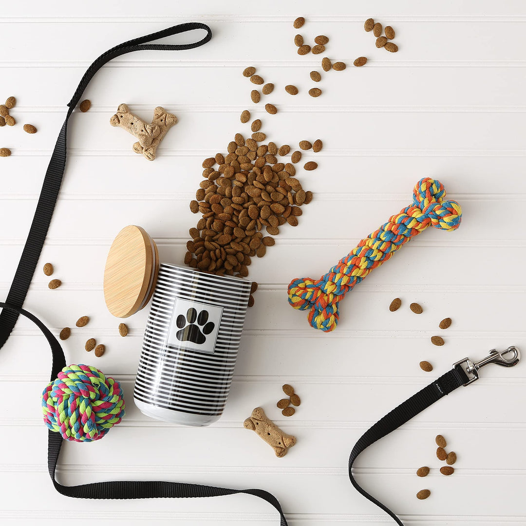 Paw & Patch Ceramic Pet Collection, Treat Canister, 4x6.5, Black,Treat Canister, 4x6.5,5742