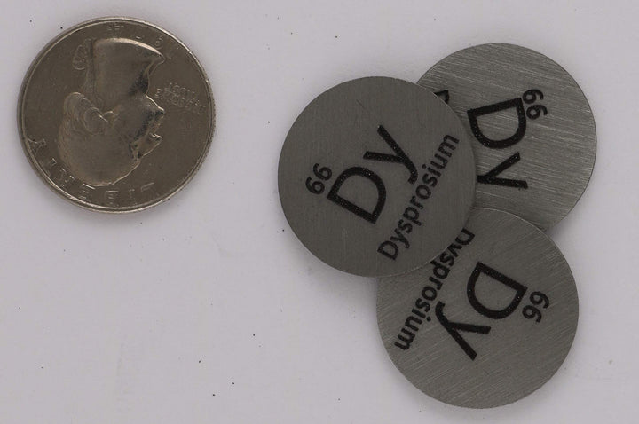 Dysprosium (Dy) 24.26mm Metal Disc with Acrylic Case for Collection or Experiments