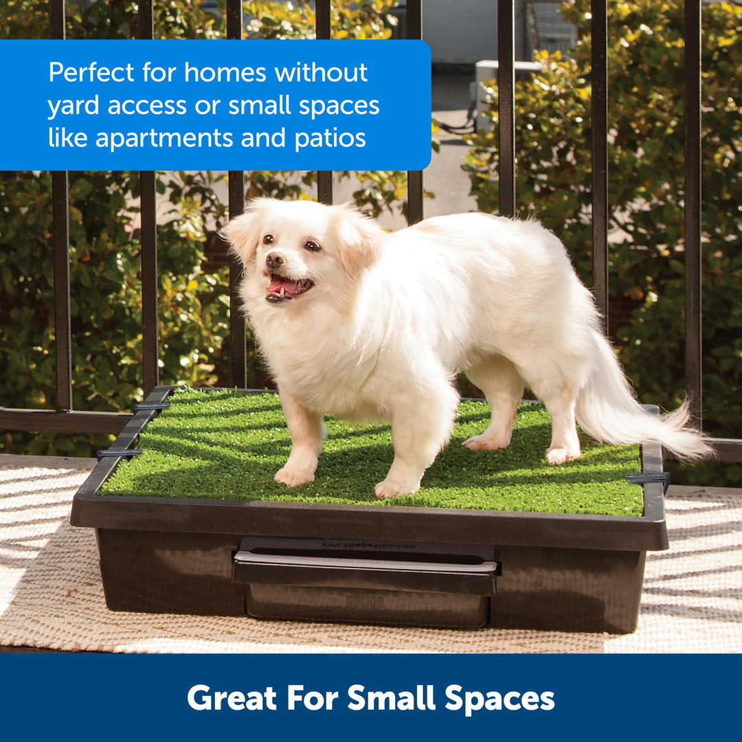 Pet Loo Indoor Pet Toilet, Portable Dog Potty Station, Grass Pad Tray of Synthetic Grass Mat, Easy to Clean, Large