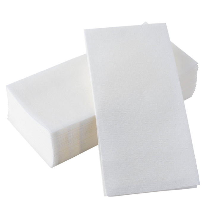 300-Pack Disposable Bathroom Napkins | Single-Use Classic Lite Linen-Feel Guest Towels, Made in USA | Cloth-Like Hand Towels, White, 12 x 17