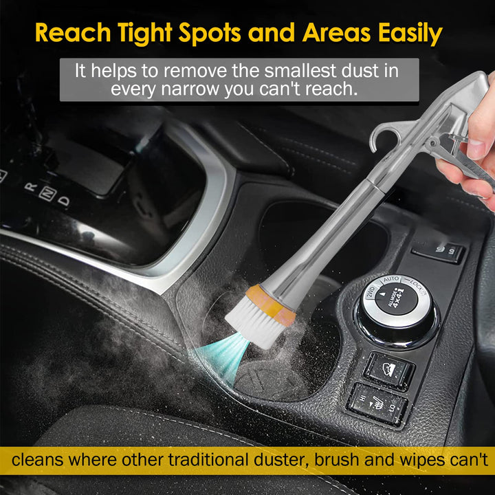 Car Cleaning Gun High Pressure Air Blow Gun Interior Car Cleaning Kit Interior Detailing Kit Air Duster Blower Gun Car Duster Air Compressor Needed High Pressure Car Cleaning Tools (Silver)