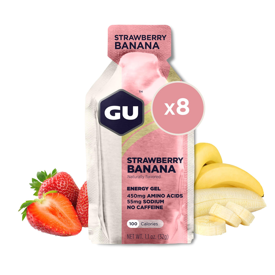 Energy Original Sports Nutrition Energy Gel, Vegan, Gluten-Free, Kosher, and Dairy-Free On-the-Go Energy for Any Workout, 8-Count, Strawberry Banana