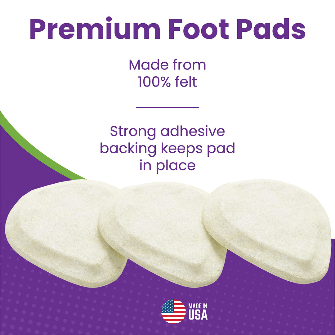 Metatarsal Felt Foot Pad Skived Cut (1/4 Thick) - 6 Pairs (12 Pieces)