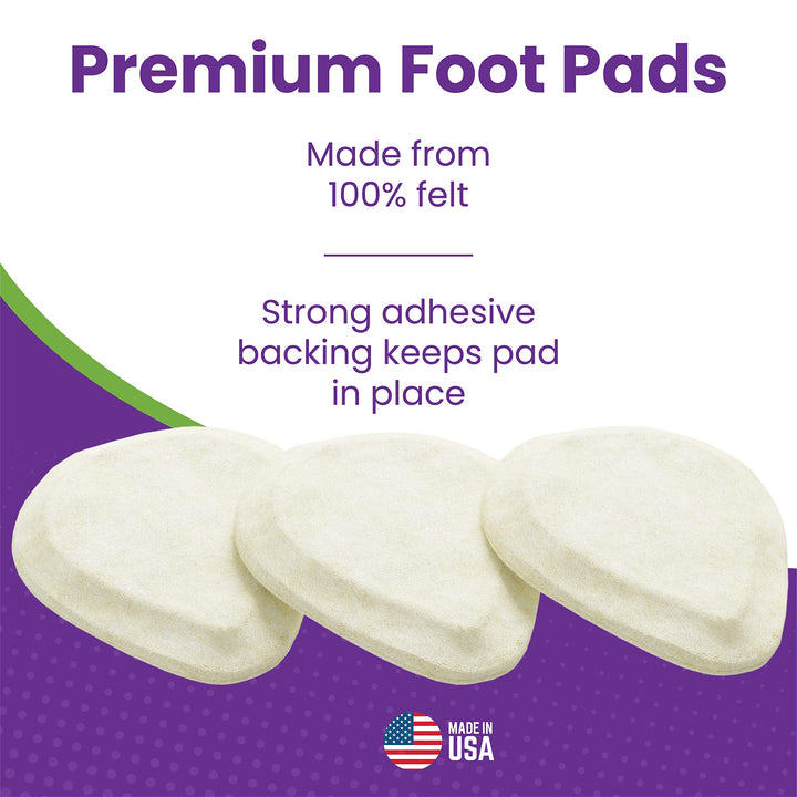 Metatarsal Felt Foot Pad Skived Cut (1/4 Thick) - 6 Pairs (12 Pieces)
