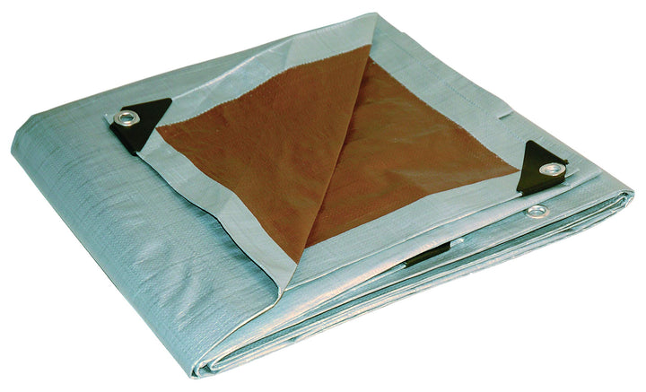 12' x 16' Heavy Duty Silver/Brown Reversible Full Size 10-mil Poly Tarp item #212167