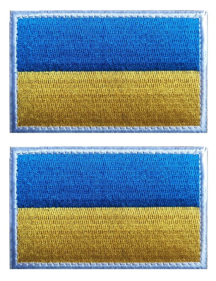 2 PCS Ukraine Flag Patches Embroidered Tactical Military Morale Patch Applique Fastener Hook and Loop