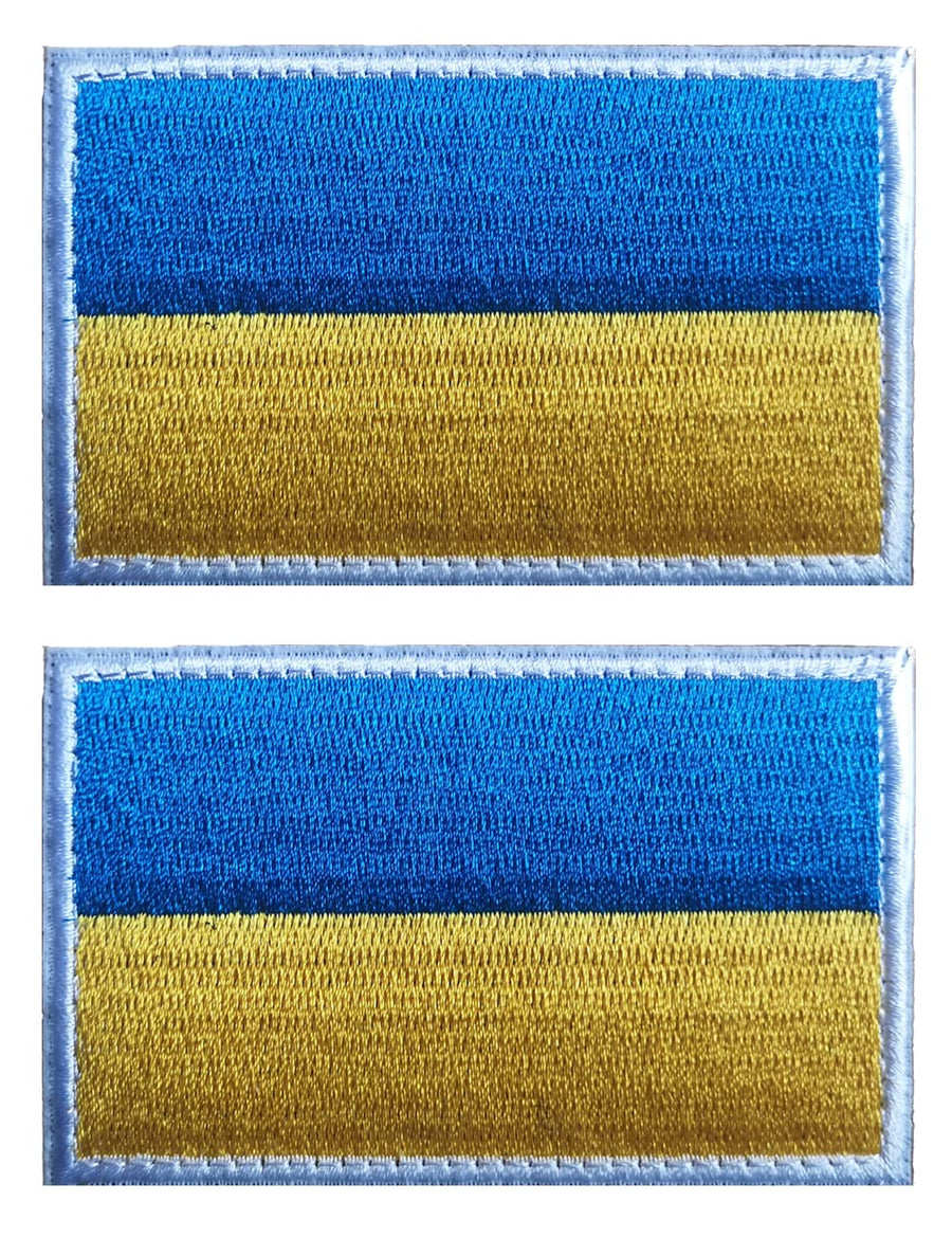 2 PCS Ukraine Flag Patches Embroidered Tactical Military Morale Patch Applique Fastener Hook and Loop