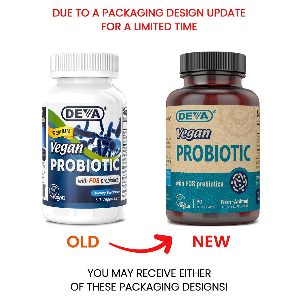 Vegan Probiotic with FOS Prebiotics Supplement - 2 Billion CFU with 100 MG of Prebiotics Per Serving for Men & Women - Non-Dairy Gluten Free - Naturally Shelf Stable - 90 Capsules