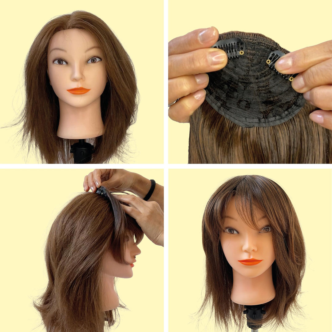 medium brown #27 F8-2 : PRETTYSHOP Fringe Bangs Clip in Extension Hair Piece Heat-Resisting Synthetic Fiber