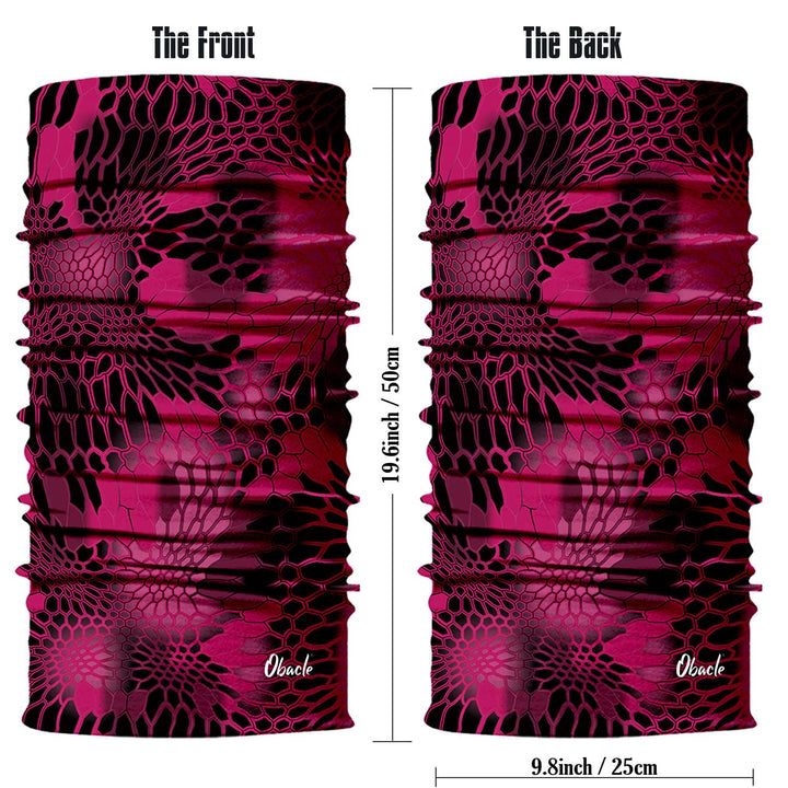 Bandana Face Mask for Sun Dust Wind Protection Breathable Seamless Face Mask Headband Bandana Women Thin Neck Gaiter for Motorcycle Fishing Hunting Outdoor Sport (Python Skin Black Gray Pink)