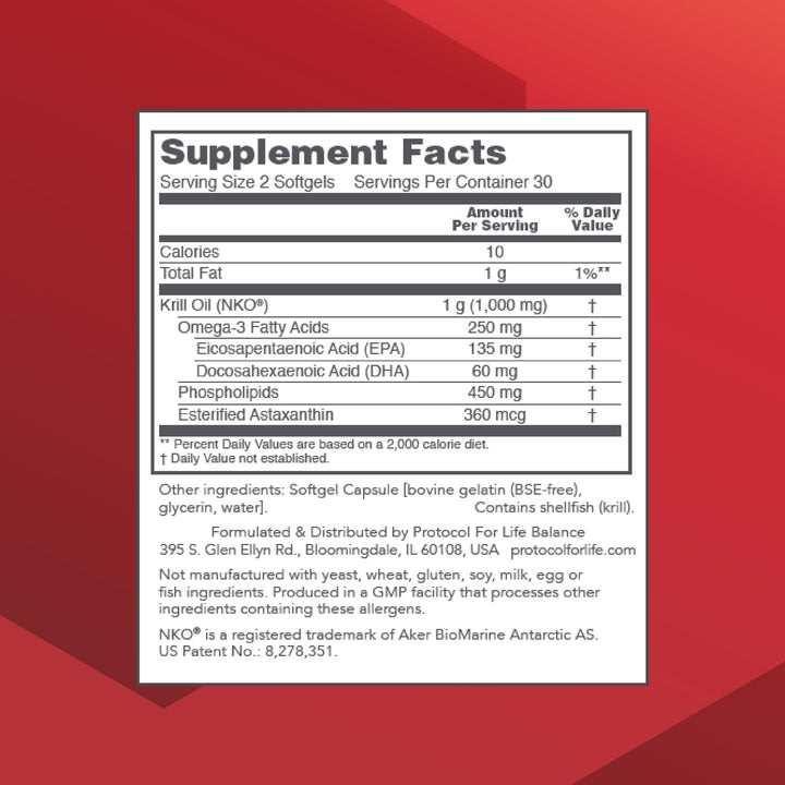Krill Oil 1,000mg - Extra Strength Krill Oil Supplement - DHA & EPA - with Astaxanthin - Support Heart, Brain, Joints - Non-GMO & Halal - 60 Softgels