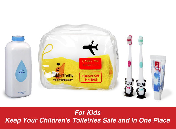 TSA Approved Clear Travel Toiletry Bag-Quart Sized with Zipper-Airport Airline Compliant Bag/Bottles-Men's/Women's 3-1-1 Kit+Travel (1 PACK)