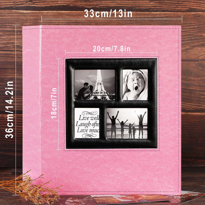 Photo Album 4x6 600 Pockets Photos, Extra Large Capacity Family Wedding Picture Albums Holds 600 Horizontal and Vertical Photos Pink