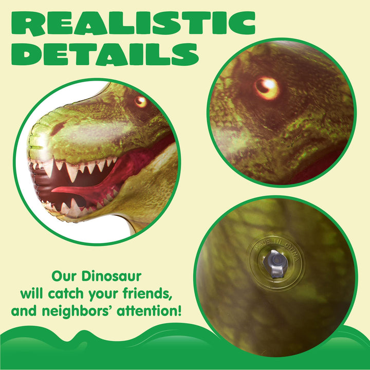 62” Giant T-Rex Dinosaur Inflatable for Party Decorations, Birthday Party Gift for Kids and Adults, Dinosaur Pool Toys (Over 5Ft. Tall)