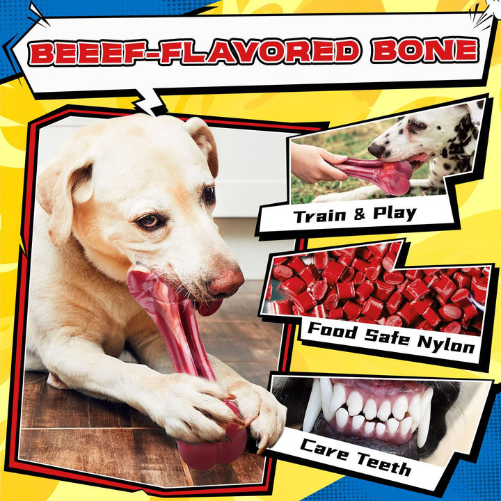 12 Pack Heavy Duty Various Dog Chew Toys Pack for Aggressive Chewers - Includes Large Rope Toy, Squeaky Toys & Indestructible Chew Bone for Medium, Large & X-Large Breeds Dogs