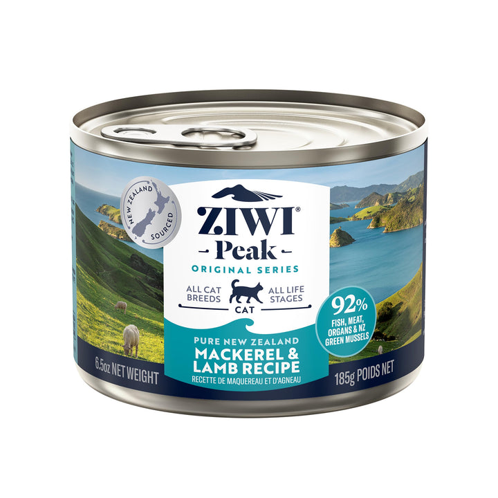 Peak Canned Wet Cat Food – All Natural, High Protein, Grain Free, Limited Ingredient, with Superfoods (Mackerel & Lamb, Case of 12, 6.5oz Cans)