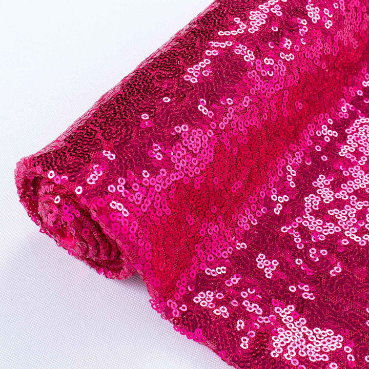Sequin Fabric by The Yard Glitter Fabric 1 Yard Little Mermaid Fabric Mesh Fabric Sequence Fabric Linen Material Fabric for Sewing Sparkle Cloth Fabric (1 Yard, Hot Pink)