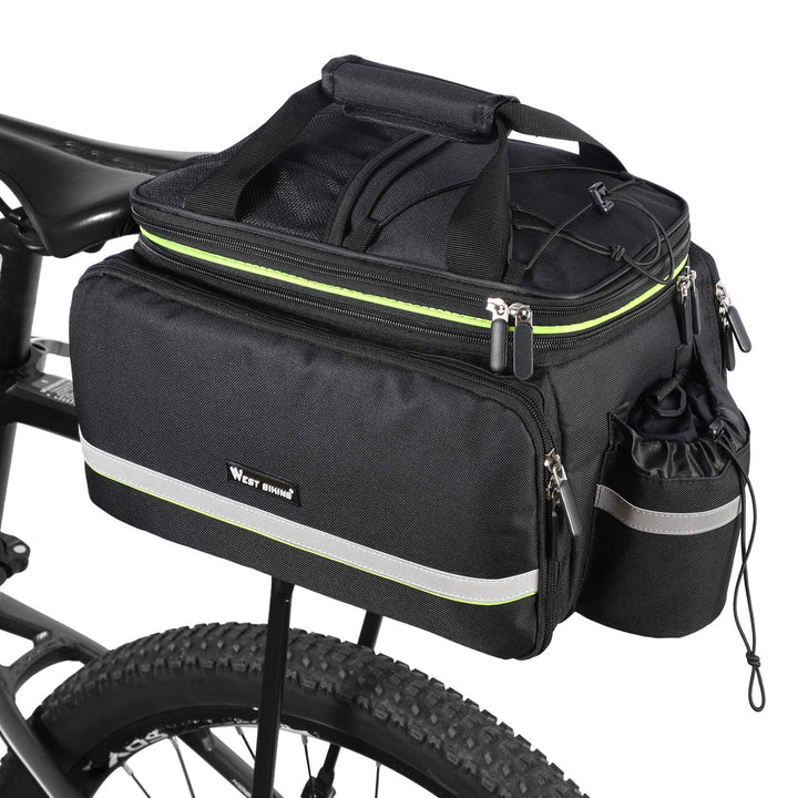 Bike Rear Pannier Bag Waterproof, 35L Large Capacity Multi-Function Bicycle Rack Rear Carrier Bag, Detachable Bike Tail Seat Trunk Bag Handbag Shoulder Strap Bike Storage Bag