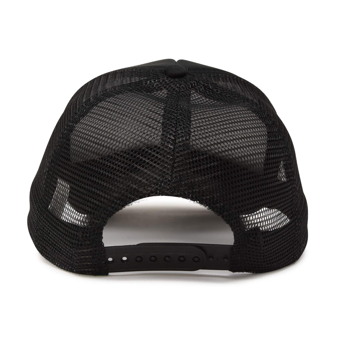 Plain Trucker Hat Mesh Cap in Black