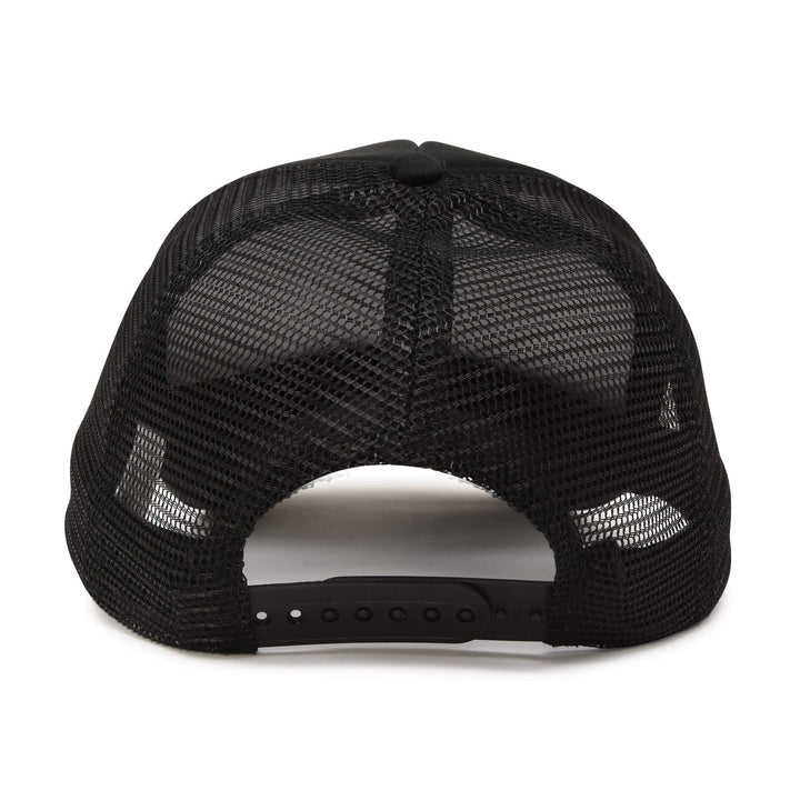 Plain Trucker Hat Mesh Cap in Black
