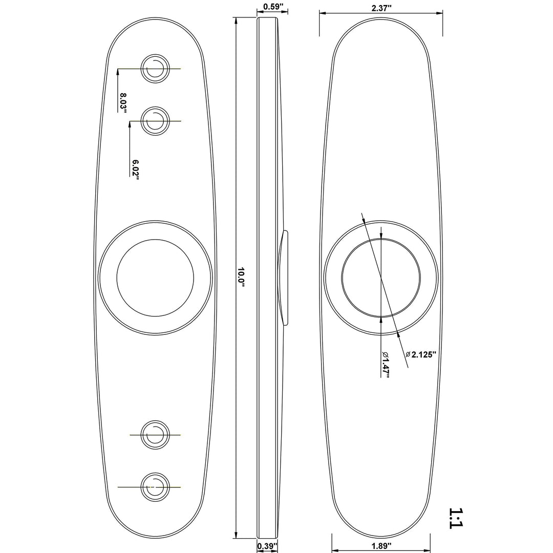 1920SS 10 Kitchen Sink Faucet Deck Plate, Stainless Steel Finish