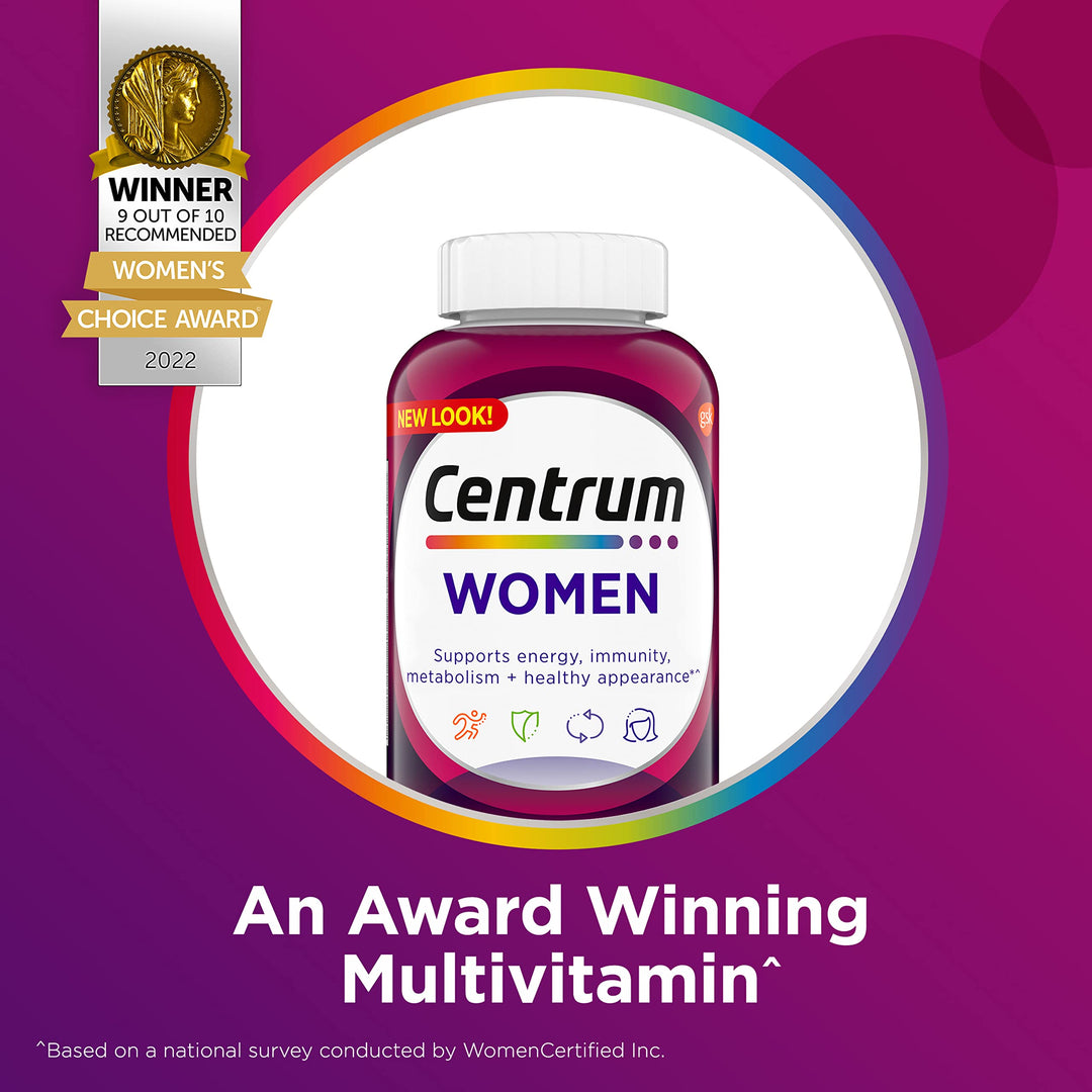 Multivitamin for Women, Multivitamin/Multimineral Supplement with Iron, Vitamin D3, B Vitamins and Antioxidant Vitamins C and E, Gluten Free, Non-GMO Ingredients - 250 Count