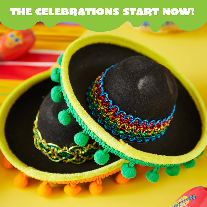 6 PCS Cinco De Mayo Fiesta Fabric and Straw Sombrero Headbands Party Costume for Fun Fiesta Hat Party Supplies, Luau Event Photo Props, Mexican Theme Decorations and Party Favors
