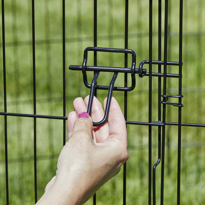 Dog Exercise Pen & Playpen, 24 W x 36 H, with Door, Black