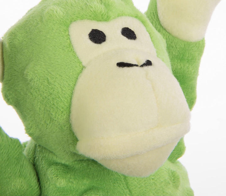 Crazy Tugs Monkeys with Chew Guard Tough Plush Dog Toy, Green, Large