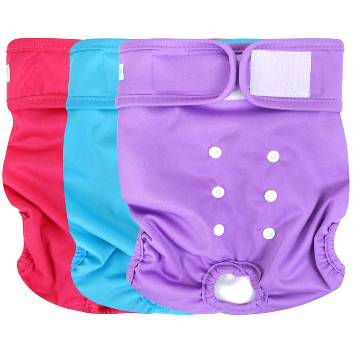 Wegreeco Washable Reusable Premium Dog Diapers, Extra Large, Bright Color, for Female Dog, Pack of 3,Small Dog Puppy & Doggy Diapers Female,Dog Period Panties Diapers Female in Heat