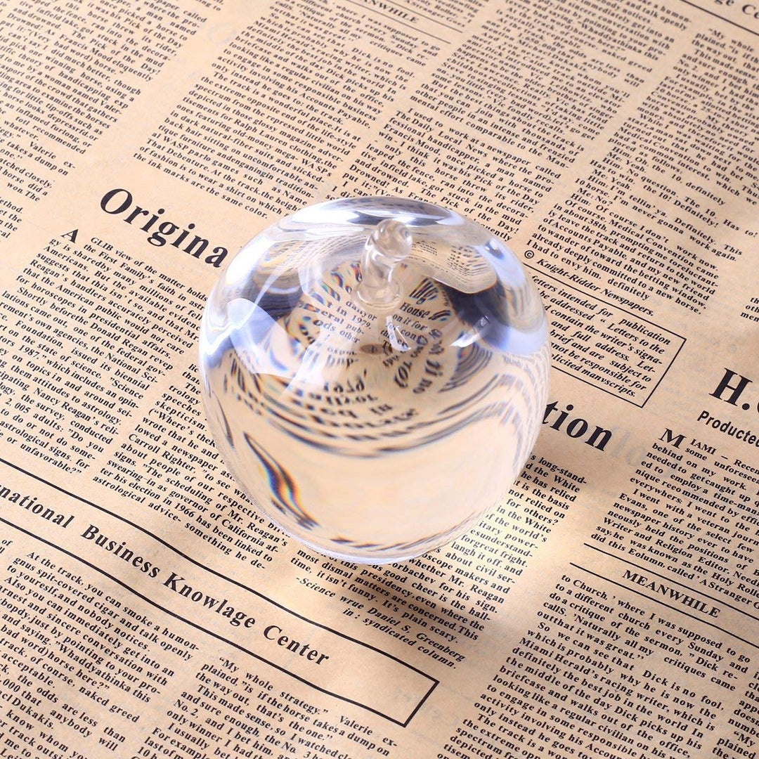 H&D HYALINE & DORA Crystal Glass Apple Paperweight (Clear)