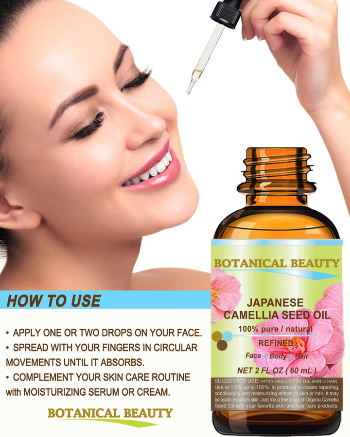 Japanese CAMELLIA Seed Oil 100% Pure Natural Undiluted Refined Cold Pressed Carrier Oil for Face Hair Skin Nails 0.5 Fl. oz 15 ml