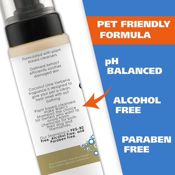 USA Pet Friendly Waterless No Rinse Shampoo for Animals – Oatmeal & Coconut Lime Verbena for Cleaning, Conditioning, Detangling & Moisturizing Dogs, & Cats – 7.1 Oz - Model 820015A