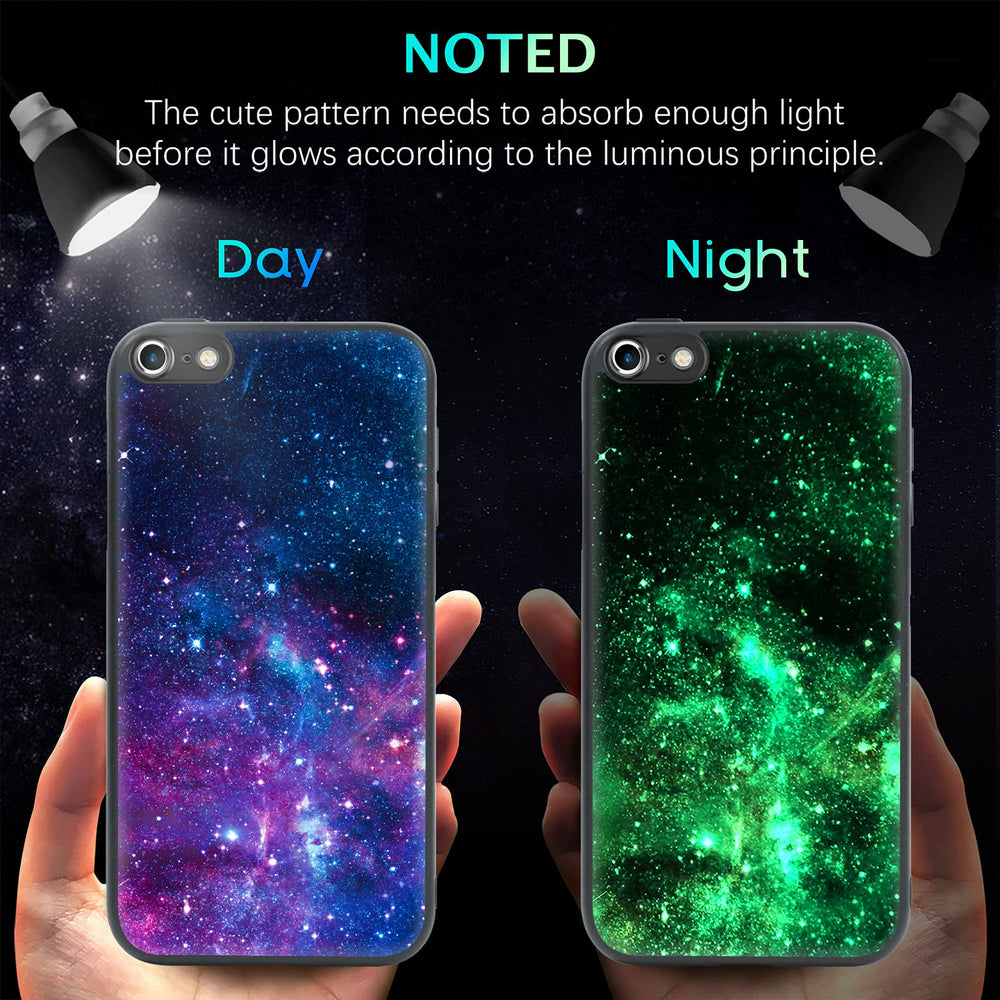 for iPod Touch 7th Generation Case, iPod Touch 6th / 5th Generation Case, Slim Fit Glow in The Dark Soft Flexible Bumper Protective Anti Scratch Non-Slip Cute Phone Cases Cover, Nebula Galaxy