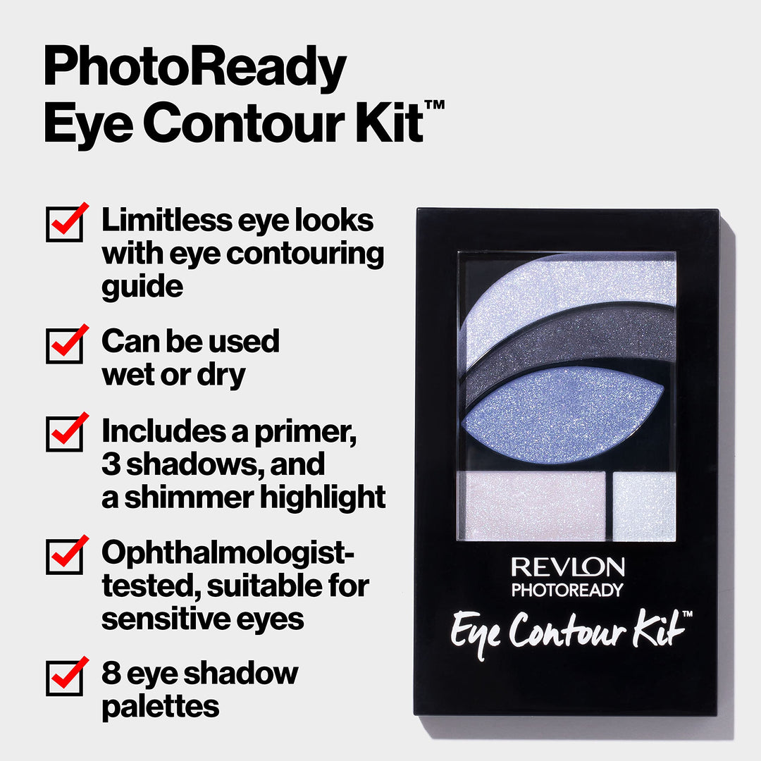 Revlon PhotoReady Eye Contour Kit, Eyeshadow Palette with 5 Wet/Dry Shades & Double-Ended Brush Applicator, Romaticism (540), 0.1oz