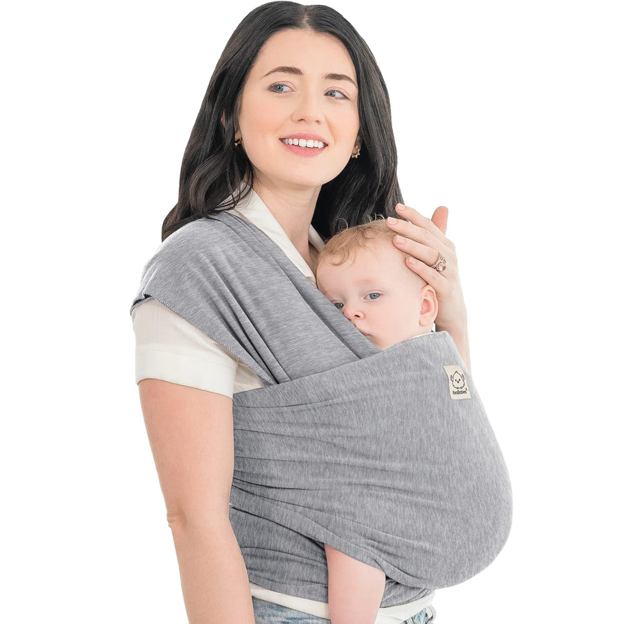 Baby Wrap Carrier By Keababies - All-In-1 Stretchy Baby Wraps - Baby Sling - Infant Carrier - Babys Wrap - Hands Free Babies Carrier Wraps|Great Baby Shower Gift (Classic Gray)