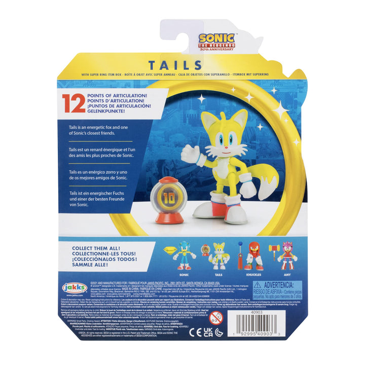 4-Inch Action Figure Modern Tails with Ring Item Box Collectible Toy
