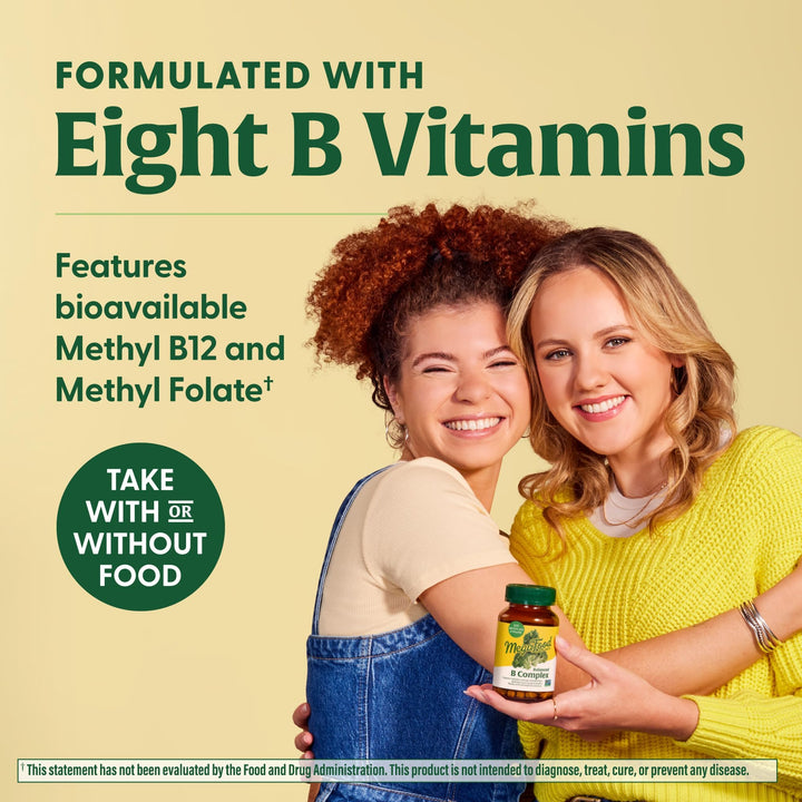 Balanced B Complex - B Complex Vitamin Supplement - 8 B Vitamins Including Vitamin B6, Vitamin B12, Folate, Biotin & More - Supports Cellular Energy Production - Vegan, Gluten Free - 60 Tabs