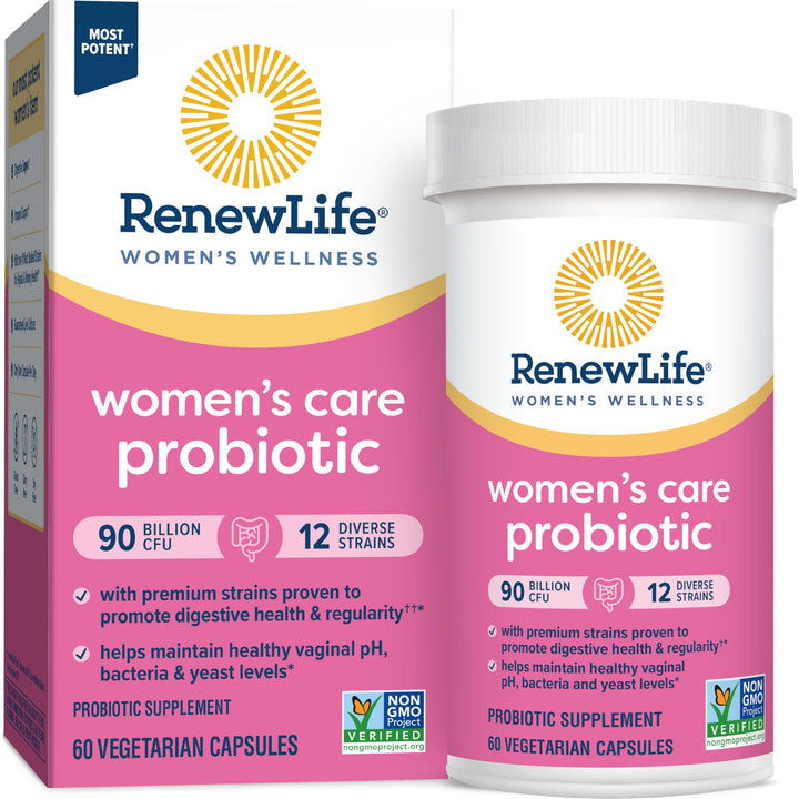 Women's Probiotic Capsules, Supports pH Balance for Women, Vaginal, Urinary, Digestive and Immune Health, L. Rhamnosus GG, Dairy, Soy and Gluten-Free, 90 Billion CFU - 60 Ct