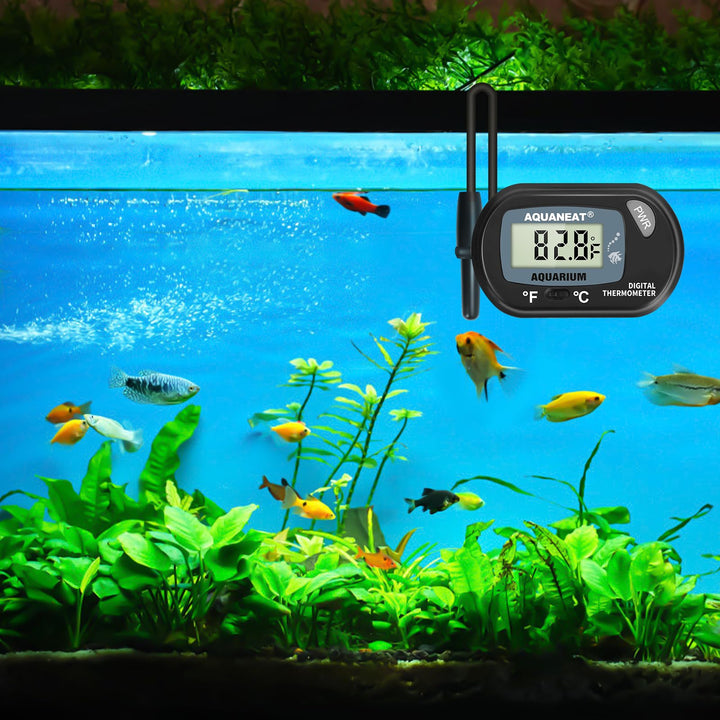 2 Pack Aquarium Thermometer, Fish Tank Thermometer, Digital Thermometer, Reptile Thermometer, Terrarium Water Temperature Test, with Large LCD Display