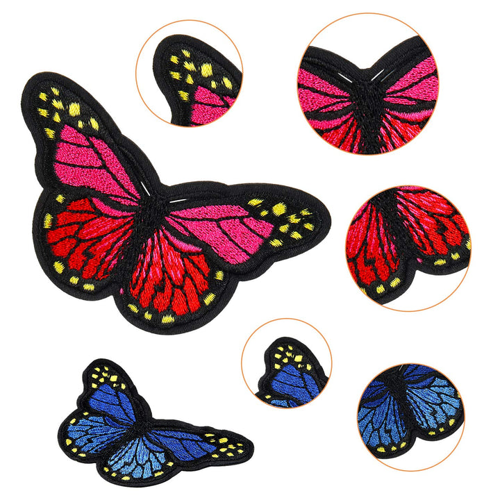 60pcs Butterfly Iron on Patches, 2 Size Embroidered Sew Applique Repair Patch