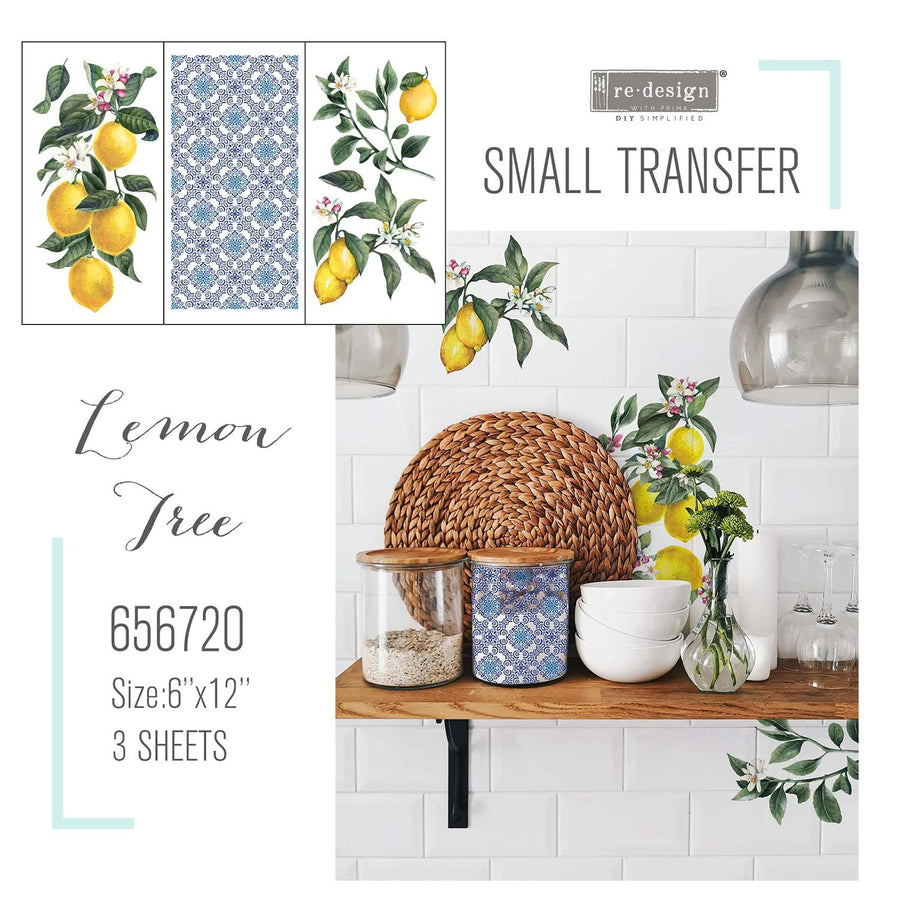 Decor Small Transfers – Lemon Tree – 3 Sheets, 6x12 655350656720 Rub on Transfers for Furniture Home Decor Furniture Transfer Furniture Tattoo Wall Stickers 3D Home Wall Decal