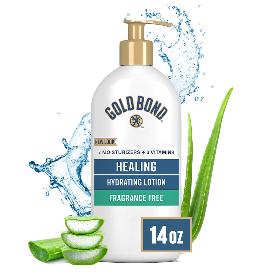 Fragrance Free Healing Hydrating Lotion, 14 oz., With Aloe, Immediate 24-Hour Hydration