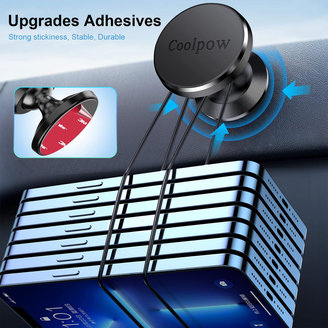 2-Pack Magnetic Phone Holder for Car Phone Holder MountStrong Magnet Phone Mount for Car Mount for iPhone Magnetic Car Phone Holder4 Plate Cell Phone Holders for Your Car Accessories