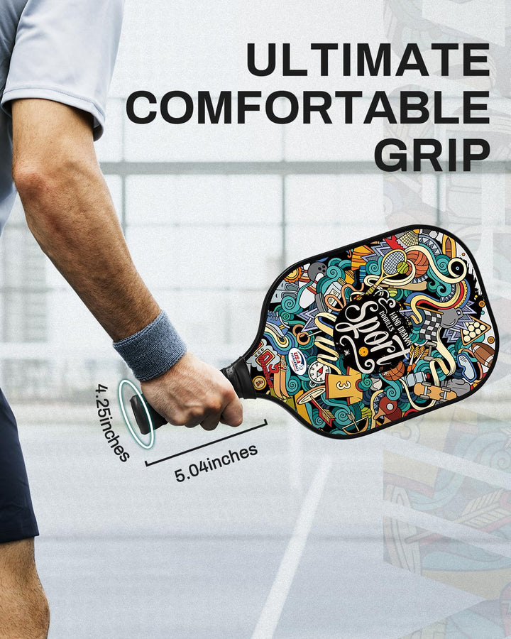 Pickleball Paddles Set, USAPA Approved Pickle Ball Paddle Set of 2 with 4 Pickleball Balls and Bag, Pickleball Rackets Gifts for Women Men Beginners