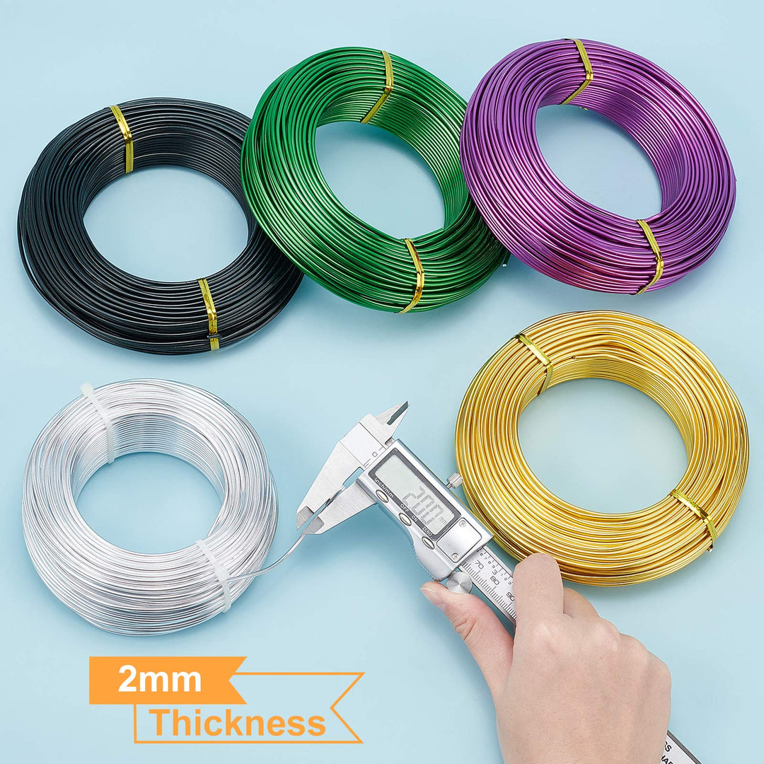 180 Feet 12 Gauge Silver Aluminum Wire Bendable Metal Sculpting Wire for Bonsai Trees, Floral, Home Decors and Other Arts Crafts Making