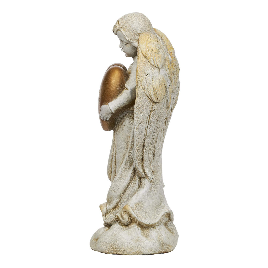 Joseph's Studio by Roman - Angel Holding Heart Memorial Garden Statue, Collection, 12.25 H, Resin and Stone, Decorative, Religious Gift, Home Indoor and Outdoor Decor, Durable, Long Lasting