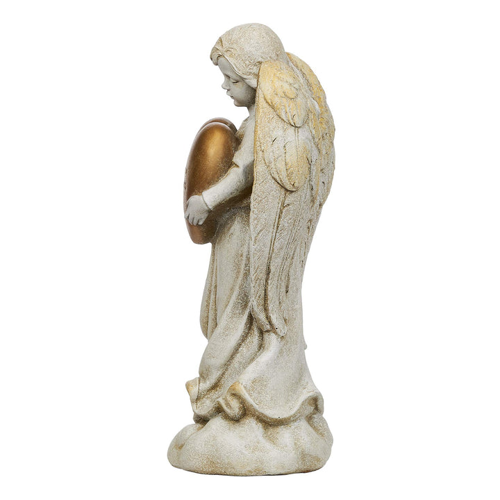 Joseph's Studio by Roman - Angel Holding Heart Memorial Garden Statue, Collection, 12.25 H, Resin and Stone, Decorative, Religious Gift, Home Indoor and Outdoor Decor, Durable, Long Lasting
