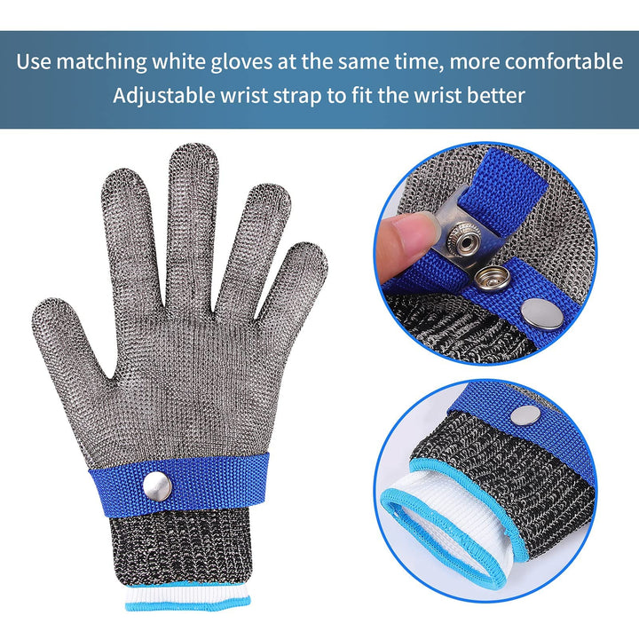 Level 9 Cut Resistant Gloves,Safety Chef Cuts Gloves for Meat Cutting, Fish Fillet, Oyster Shucking,Carving, Anti-Cut Safety Butcher Gloves,M
