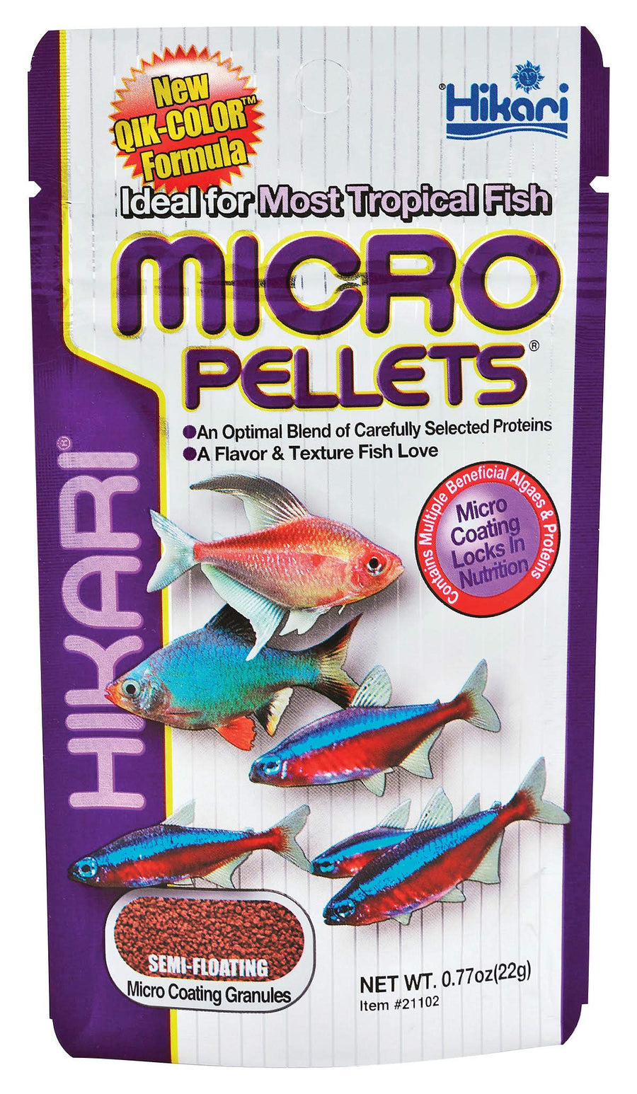Tropical Semi-Floating Micro Pellets Fish Food, 0.77 Oz (22g)